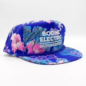 Octoberfest Bodine Electric Snapback Hawaiian Trucker Hat Vintage Cap Blue NEW